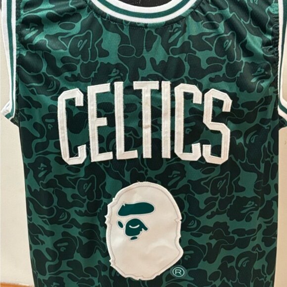 BAPE Boston Celtics Jersey # 93 Green/White , Unisex - Picture 10 of 13